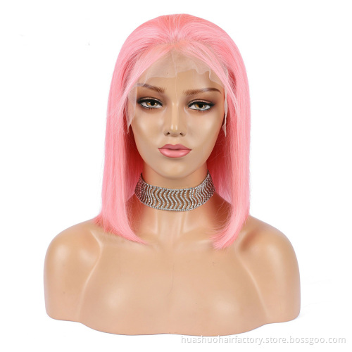 Wholesale 8-30 inch 613 Blonde Pink Blue Red Grey Ombre Short Bob Lace Front Wigs For Black Women